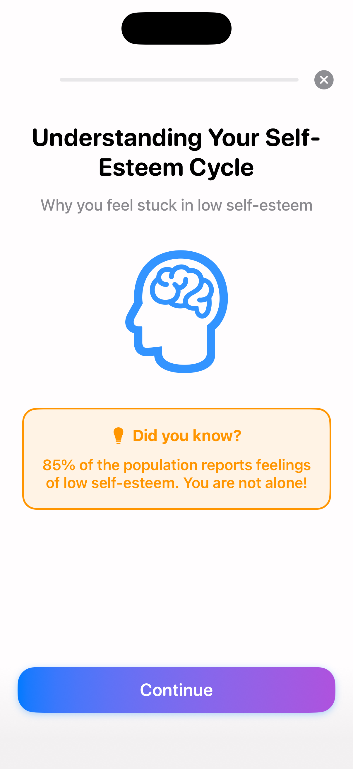 Lesson screenshot showing quick, bite-sized lessons